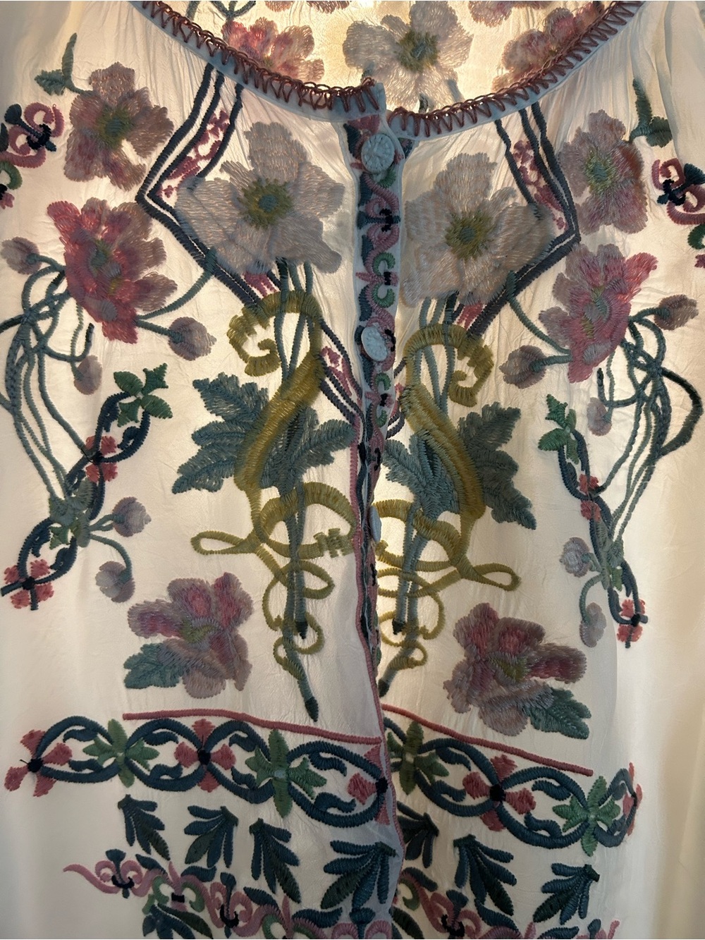 Johnny Was Embroidered Floral Blouse XL - Picture 3 of 6